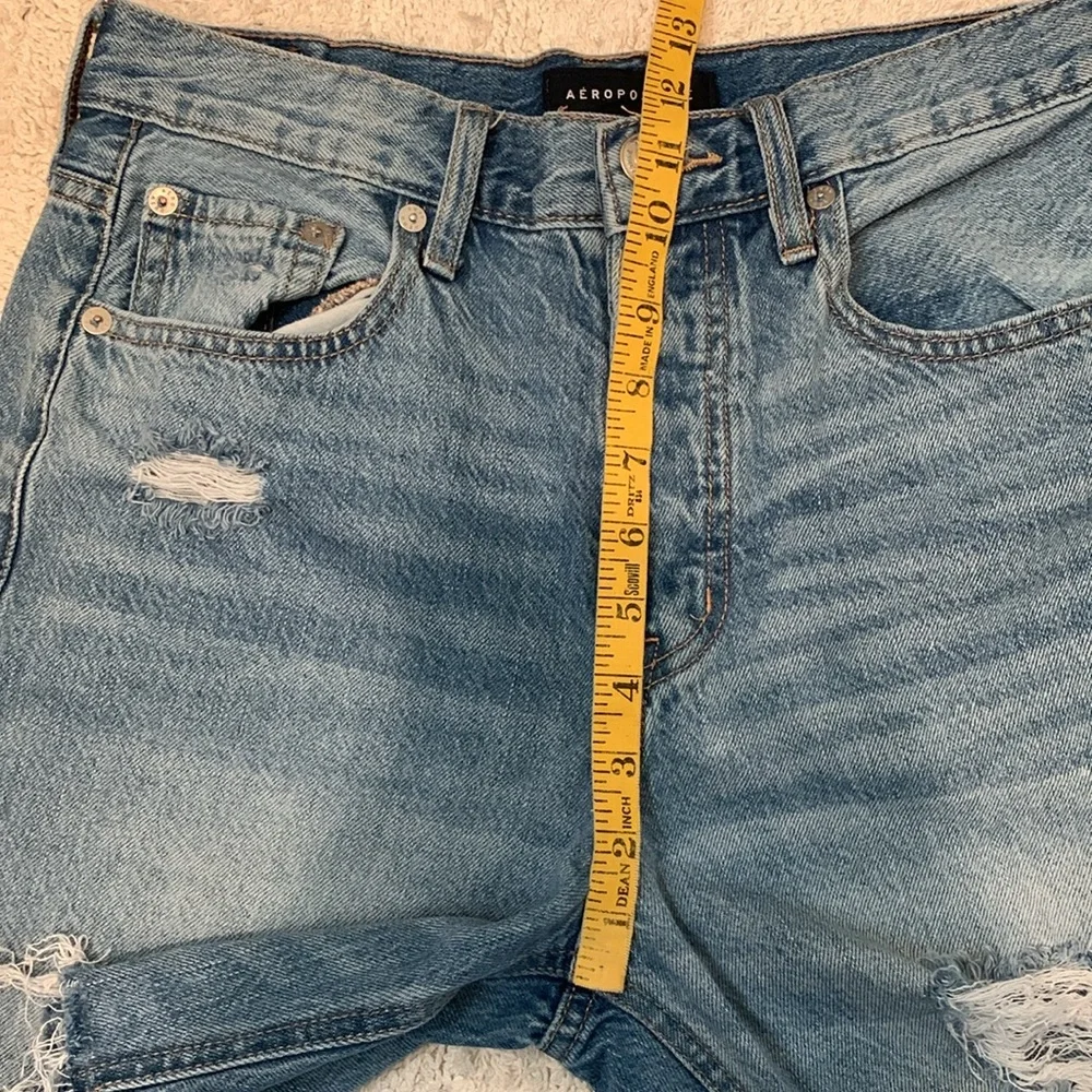 Aeropostale Custom denim shorts distressed denim button fly closure raw hem